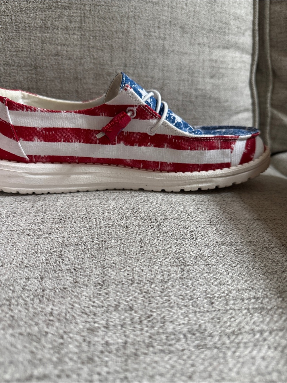 Hey Dude Women's Moccasins - Blue, Red, White Star Print - Picture 5 of 8